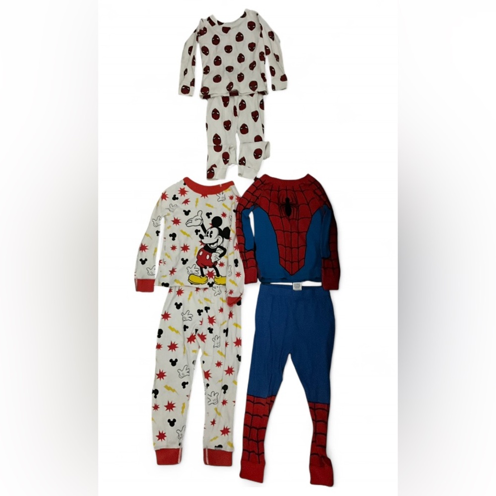 Marvel Spider-Man & Disney Mickey Mouse Boys Pajama Bundle (3-Pack) – 3T & 4T